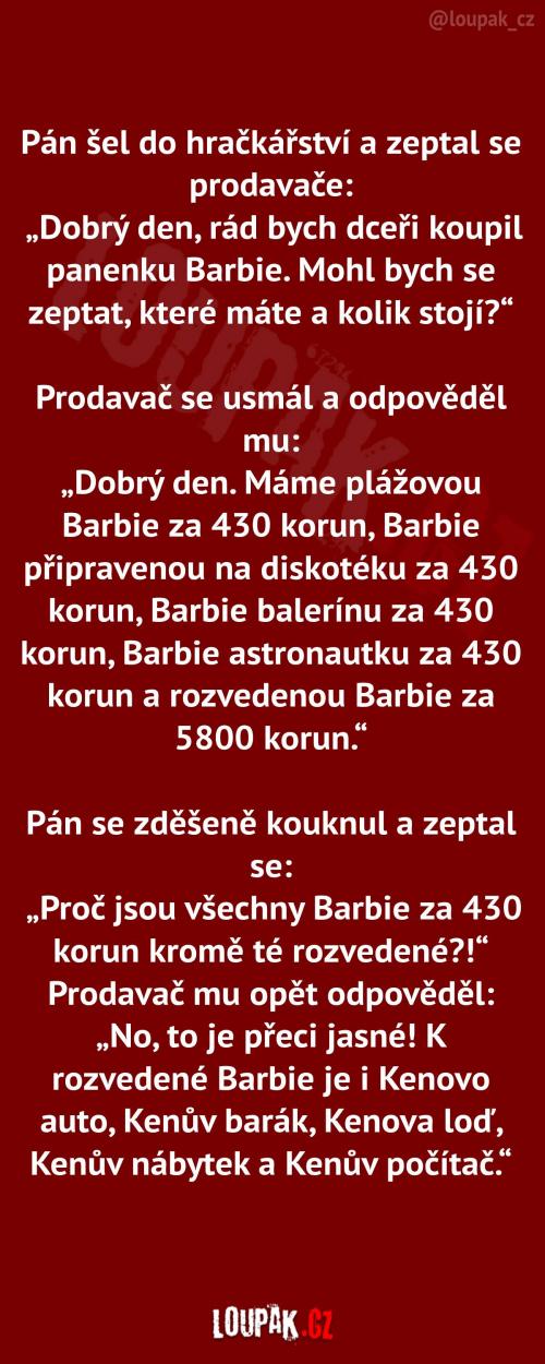  Rozvedená Barbie je nejdražší 