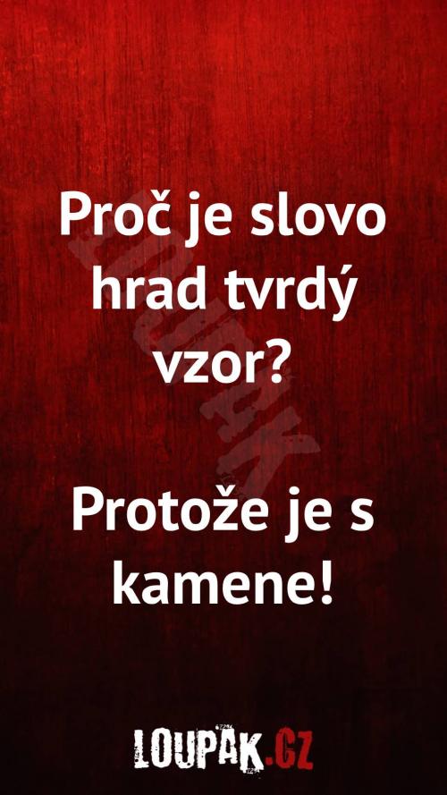  Proč je slovo hrad tvrdý vzor 