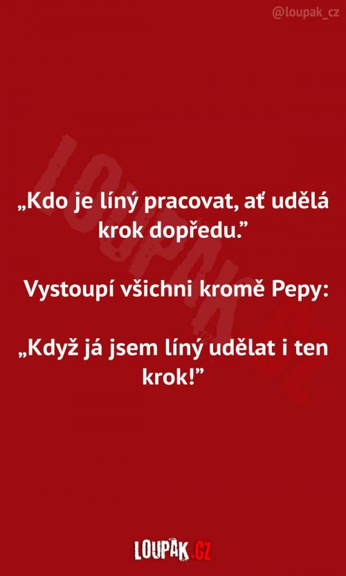  Kdo je líný vpřed!!  