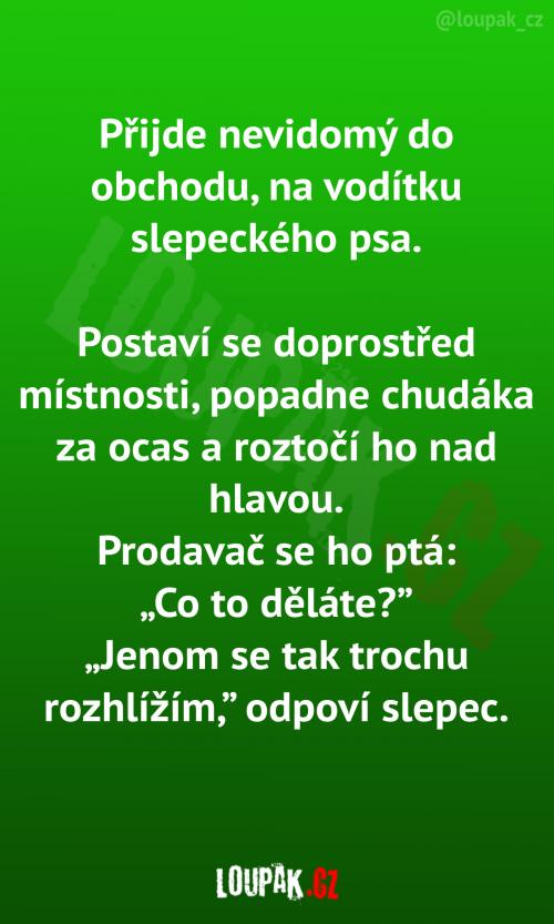 Nevidomý se psem v obchodě