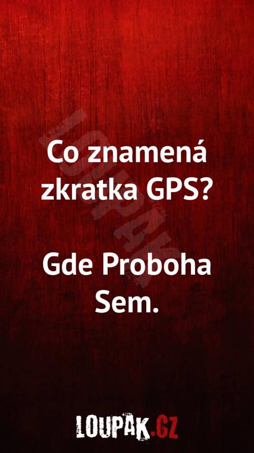  Co znamená zkratka GPS 