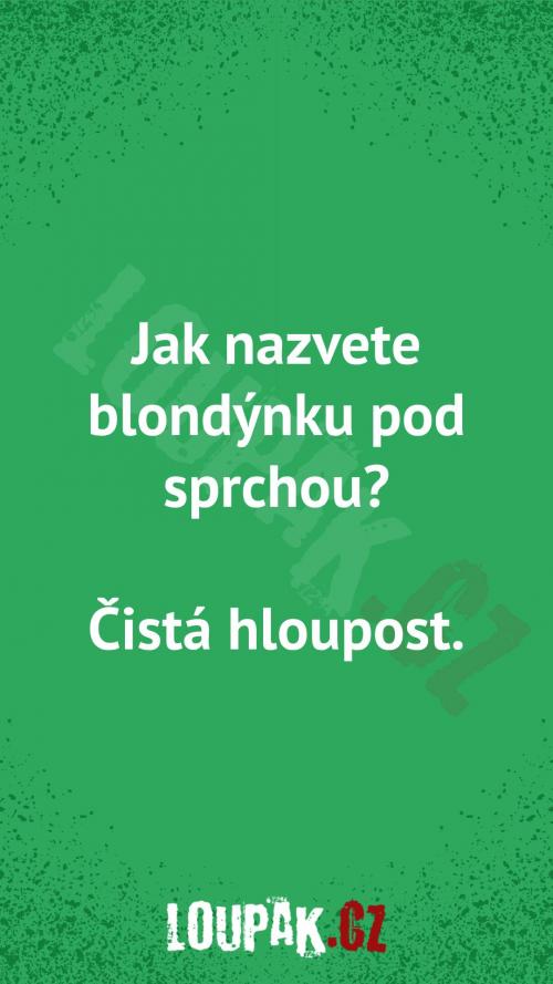  Jak nazvete blondýnku pod sprchou 