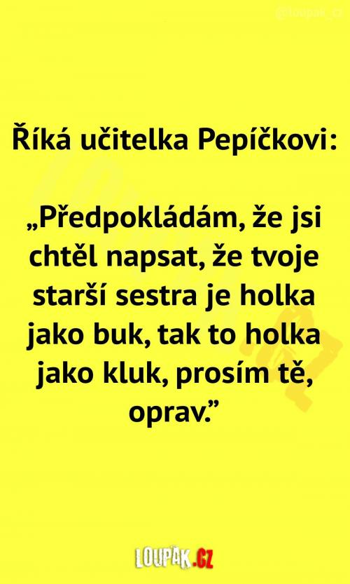 Pepíček a jeho drobný překlep