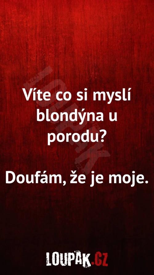  Co si myslí blondýna u porodu 