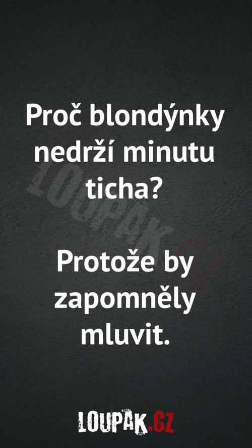  Proč blondýnky nedrží minutu ticha 