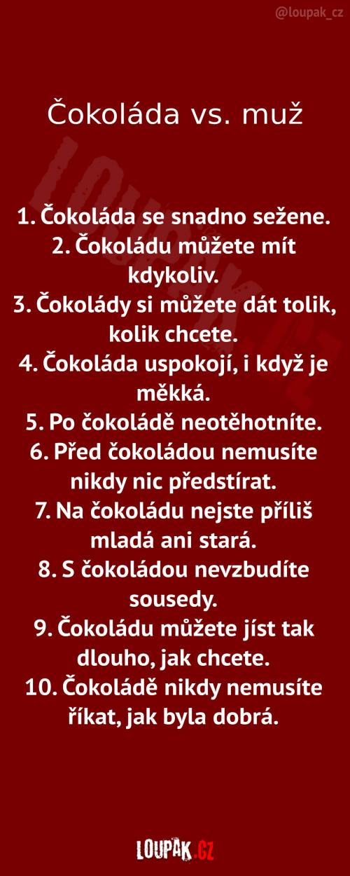  Čokoláda a muž - porovnání 