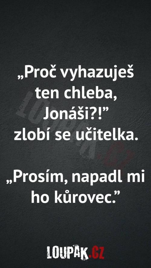 Proč vyhazoval chleba