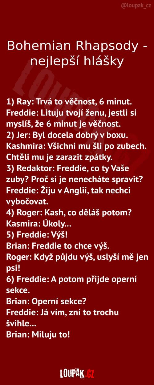  Nejikoničtější hlášky z Bohemian Rhapsody 