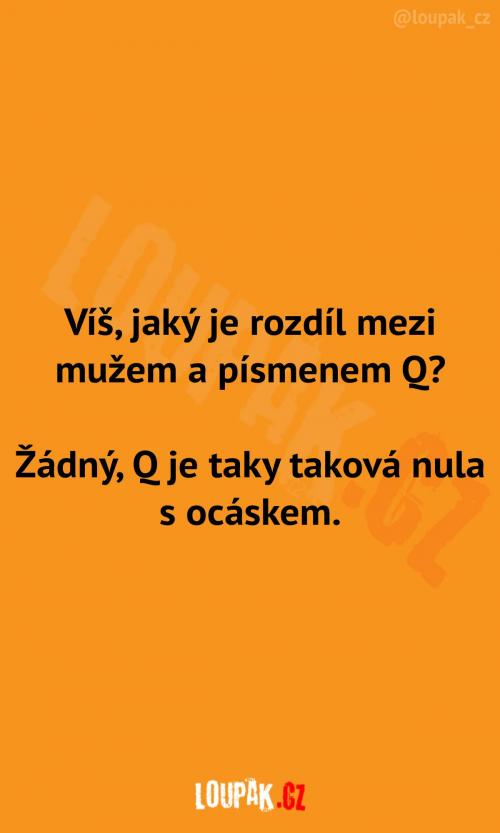  Rozdíl mezi mužem a písmenem Q 