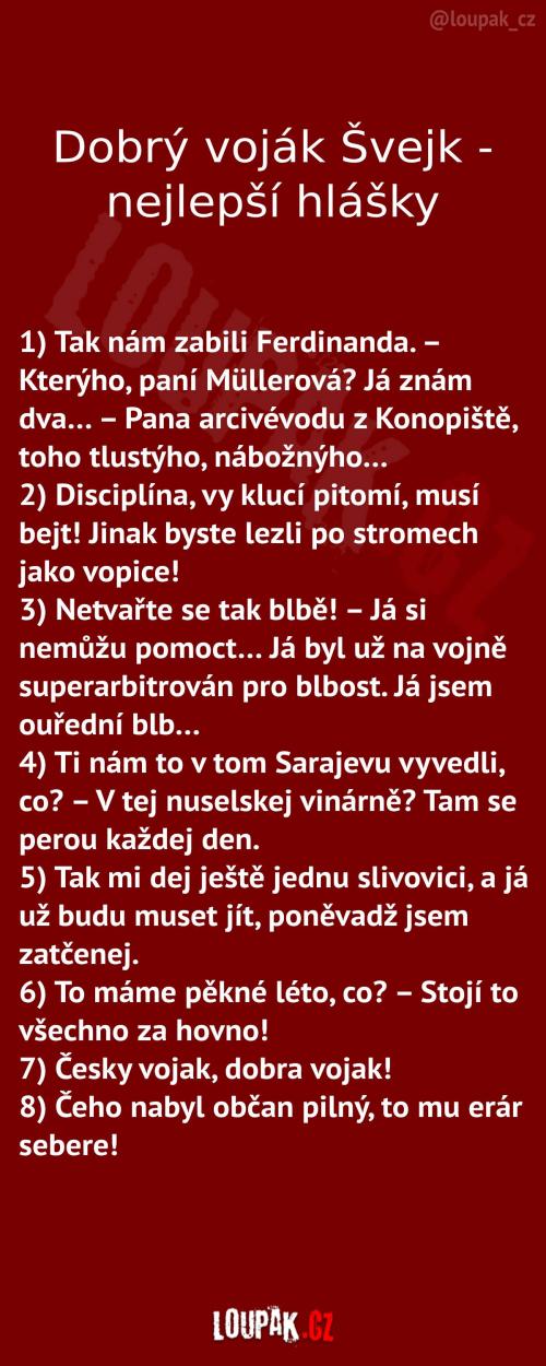  Nejlepší hlášky z Dobrého vojáka Švejka 