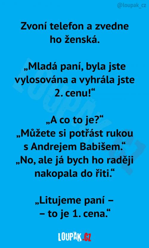 Šťastlivá paní vyhrála druhou cenu!