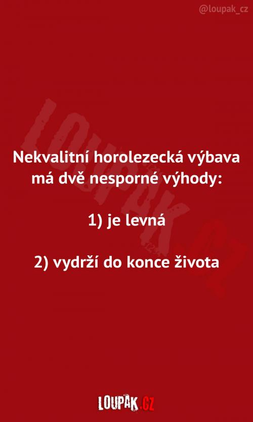 Výhody horolezecké výbavy