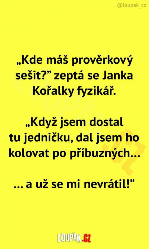 Hledá se prověrkový sešit Hledá se prověrkový sešit