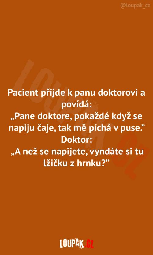 Bolest při pití čaje Bolest při pití čaje