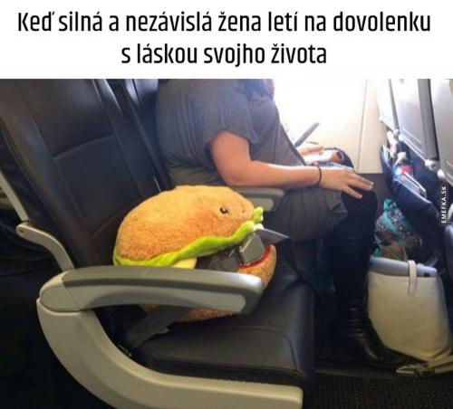  Silná a nezávislá žena v letadle 