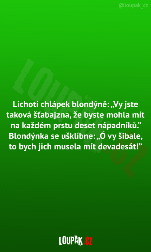  Chlápek lichotí blondýnce 