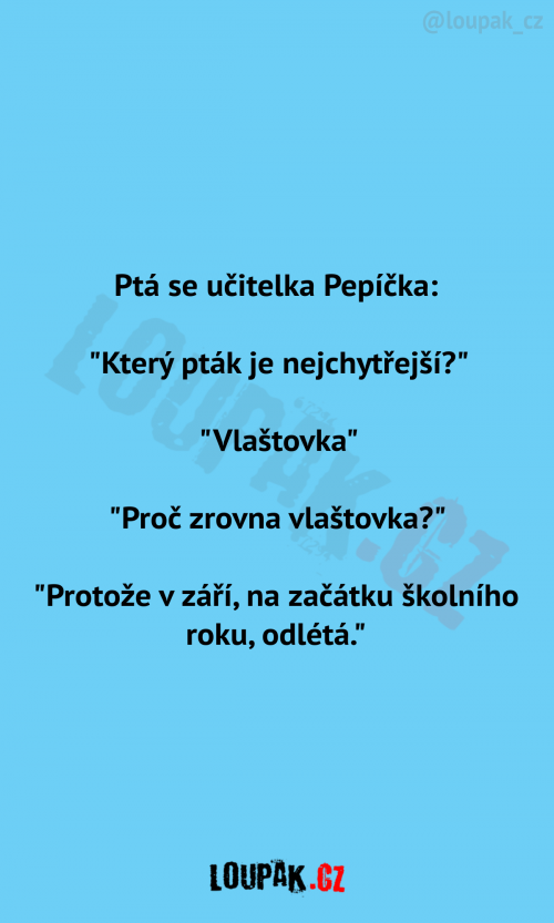  Ptá se učitelka Pepíčka: 