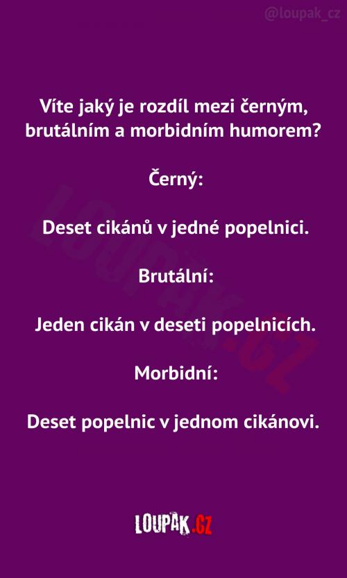  Rozdíl mezi černým a morbidním humorem 