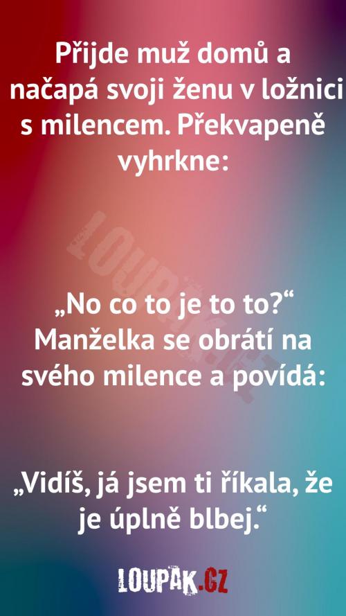 Manželka v posteli s milencem.