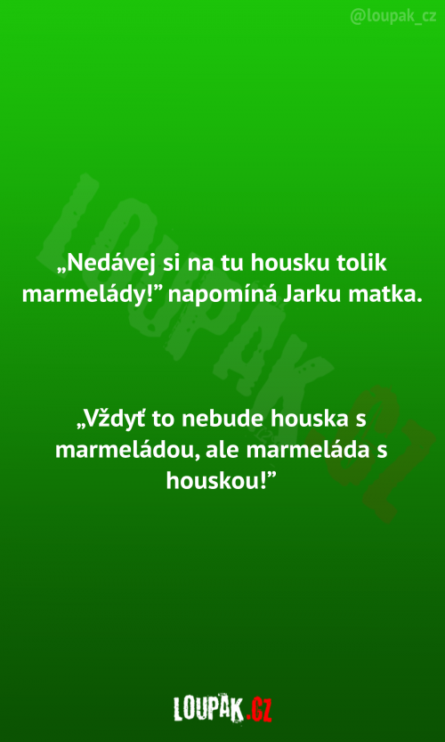 Tolik marmelády na housce