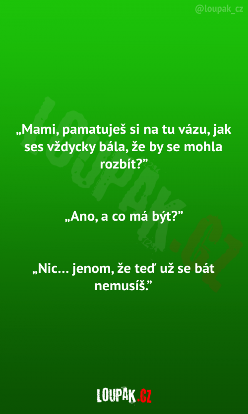 Pamatuješ si na tu vázu?