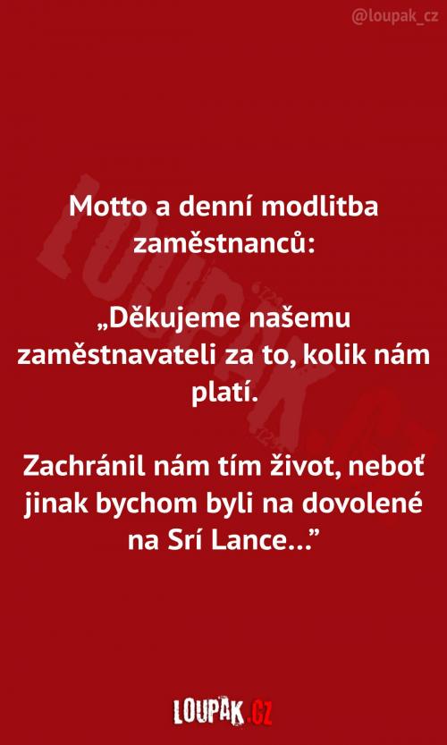  Motto pro zaměstnance 