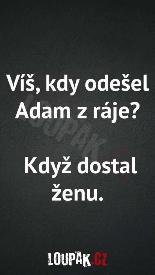  Kdy odešel Adam z ráje 