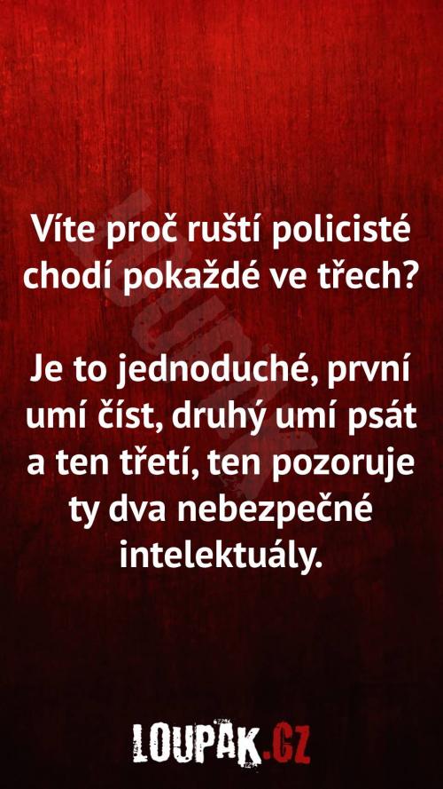  Proč ruští policisté chodí pokaždé ve třech 