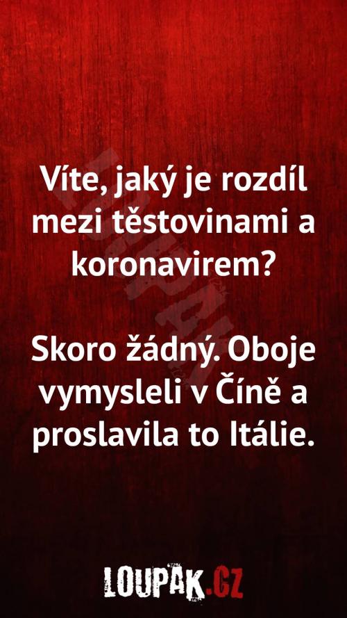  Rozdíl mezi těstovinami a koronavirem 