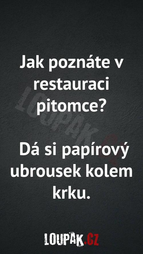  Jak poznat v restauraci pitomce 