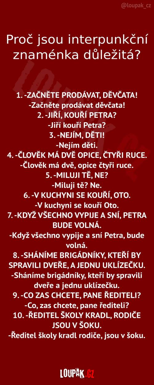 Důležitost interpunkce