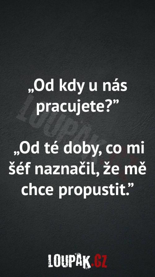  Od kdy u nás pracujete 