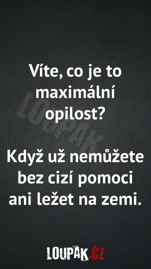 Co je to maximální opilost