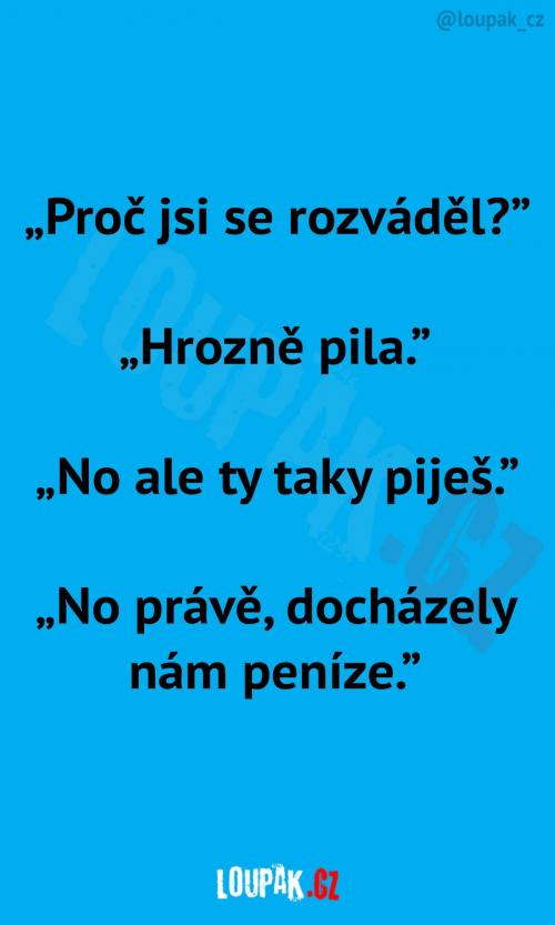Její pití vedlo až k rozvodu Její pití vedlo až k rozvodu