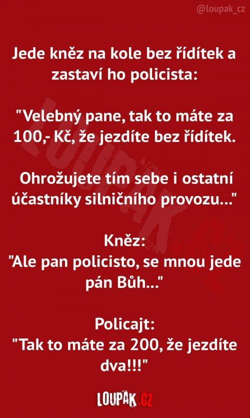  Kněz na kole bez řídítek  