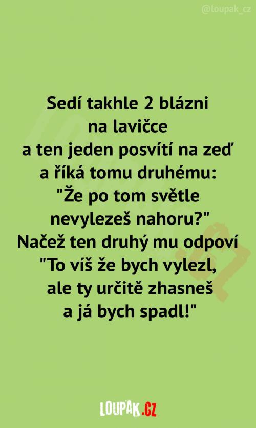 Dva blázni sedí na lavičce:  Dva blázni sedí na lavičce: