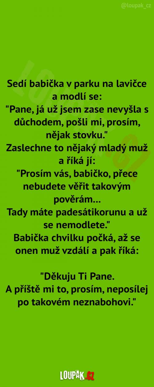 Stará babička v parku   Stará babička v parku