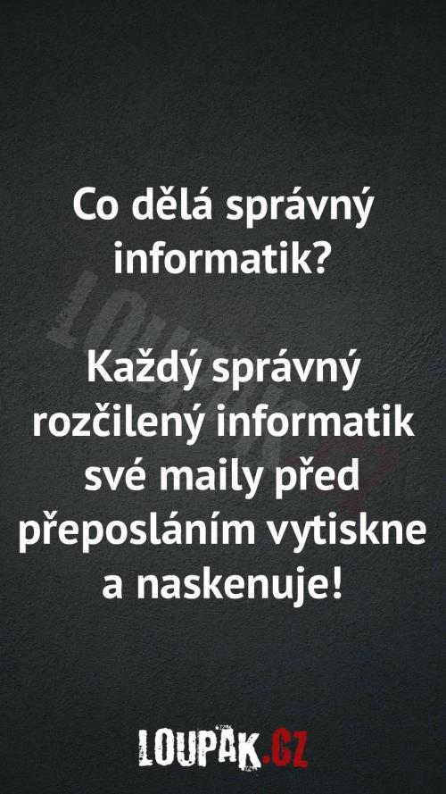 Co dělá správný informatik  Co dělá správný informatik