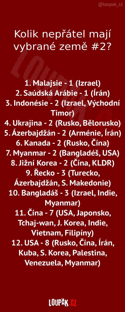 Nepřátelé vybraných zemí #2