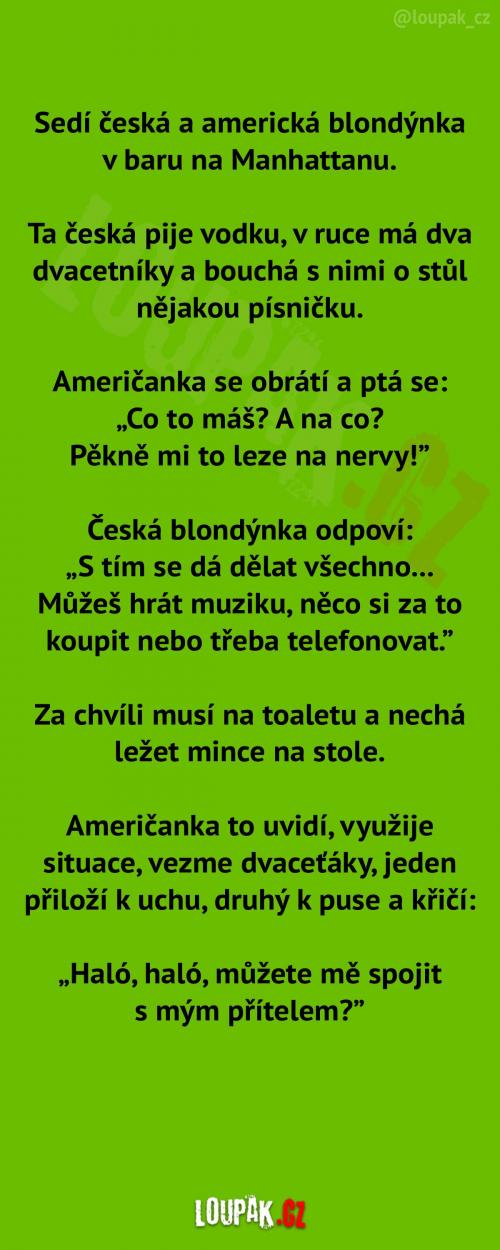  Česká a americká blondýnka v baru 