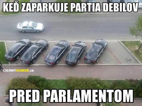 Parta debilů před parlamentem