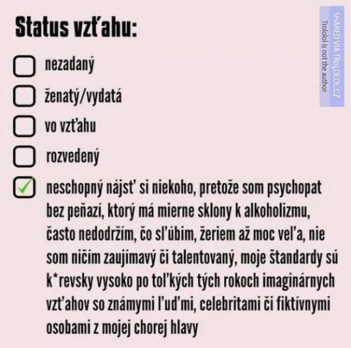  Status vztahu 