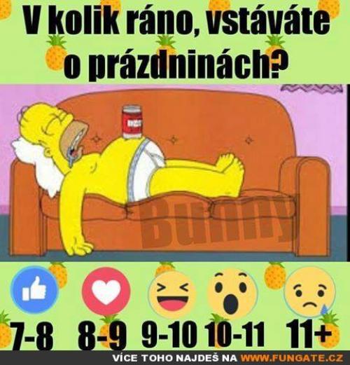  V kolik ráno vstáváte o prázdninách 