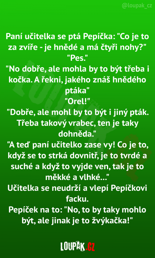  Paní učitelka se ptá Pepíčka 