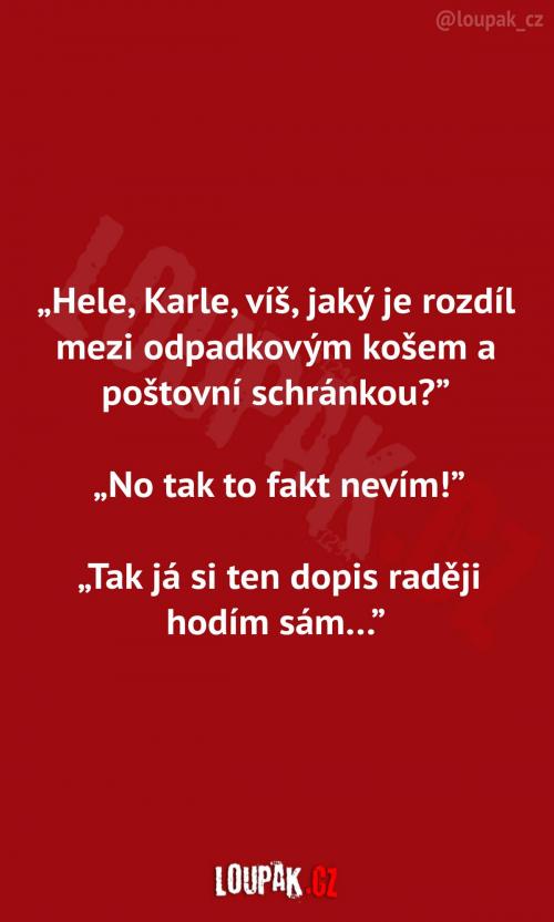 Rozdíl mezi košem a schránkou