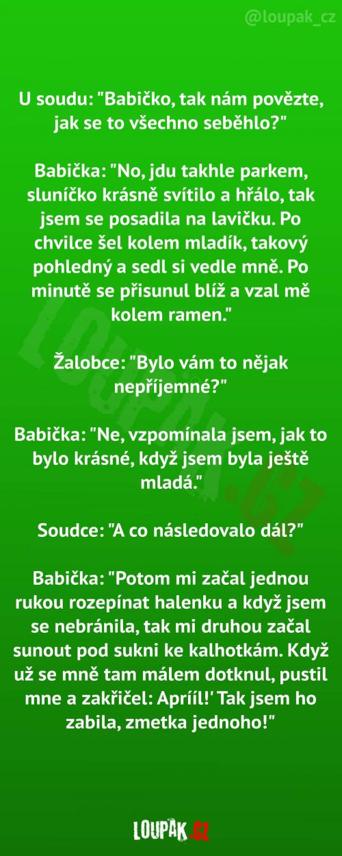  Babička je vyslýchána u soudu 