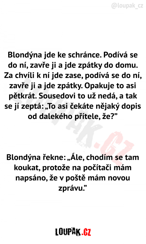  Blondýnka jde ke schránce 