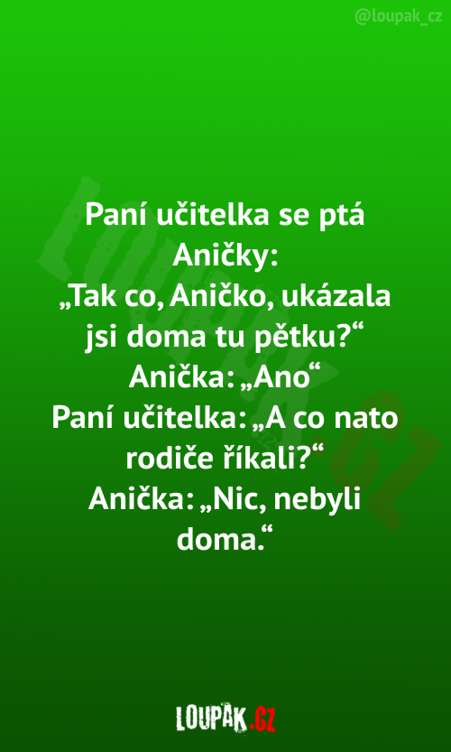  Paní učitelka se ptá Aničky 