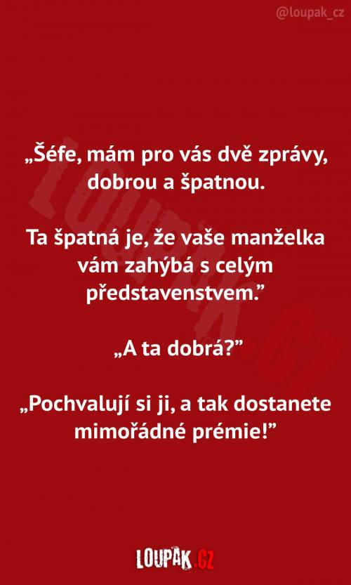 Špatná a dobrá zpráva