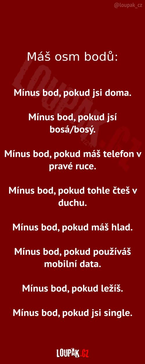  Kolik bodů ti zůstane? 